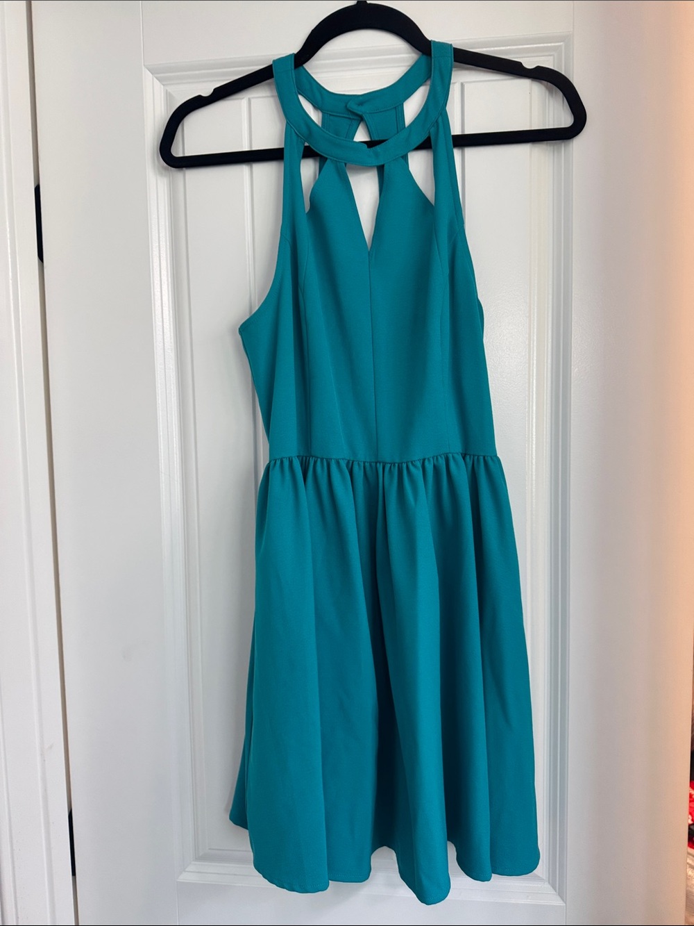 Kendall & Kylie Teal Halter Mini Dress